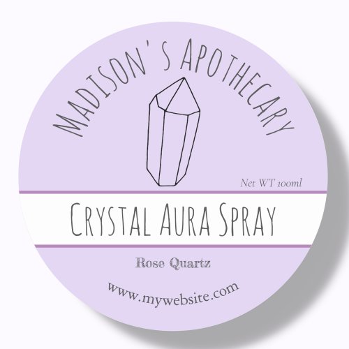 Purple  Reiki Crystal Product Labels
