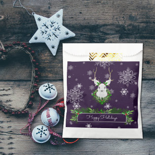 Purple Reindeer Favor Bag