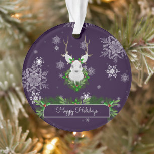 Purple Reindeer Ornament