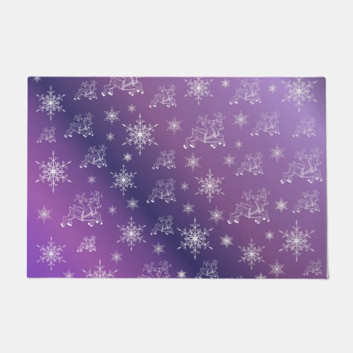 purplereindeer star stars snowflake christmas doormat