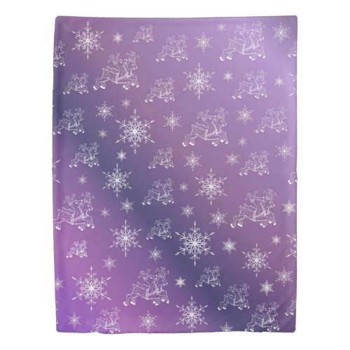 purplereindeer star stars snowflake christmas duvet cover