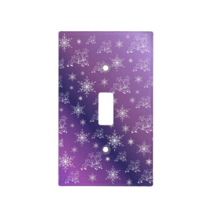 purple,reindeer, star, stars, snowflake, christmas light switch cover