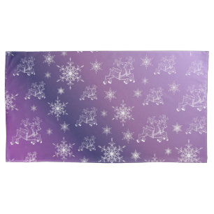 purple,reindeer, star, stars, snowflake, christmas pillow case