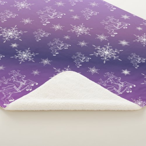 purplereindeer star stars snowflake christmas sherpa blanket