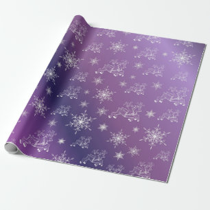 purple,reindeer, star, stars, snowflake, christmas wrapping paper