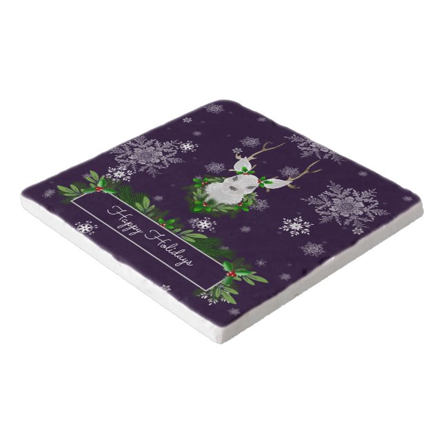 Purple Reindeer Trivet (Corner)