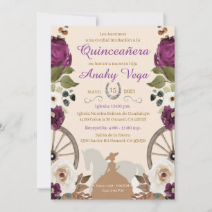 Purple reservation flat card date