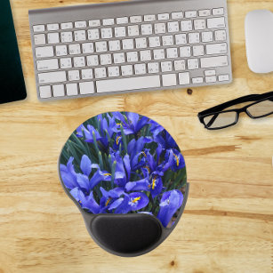 Purple Reticulated Irises Floral Gel Mouse Pad