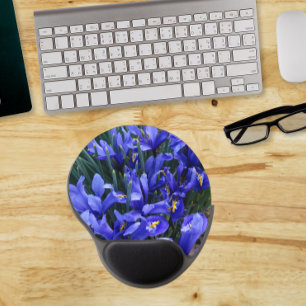 Purple Reticulated Irises Floral Gel Mouse Pad