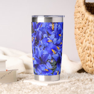 Purple Reticulated Irises Floral Insulated Tumbler