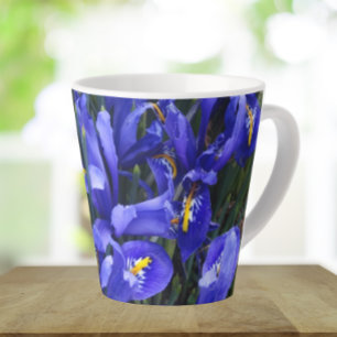 Purple Reticulated Irises Floral Latte Mug