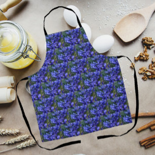 Purple Reticulated Irises Floral Pattern Apron