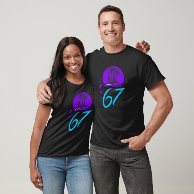 Purple Retro 67  T-Shirt (Unisex)