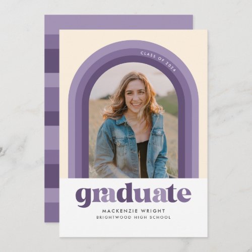 Purple Retro Arch Graduation Announcement