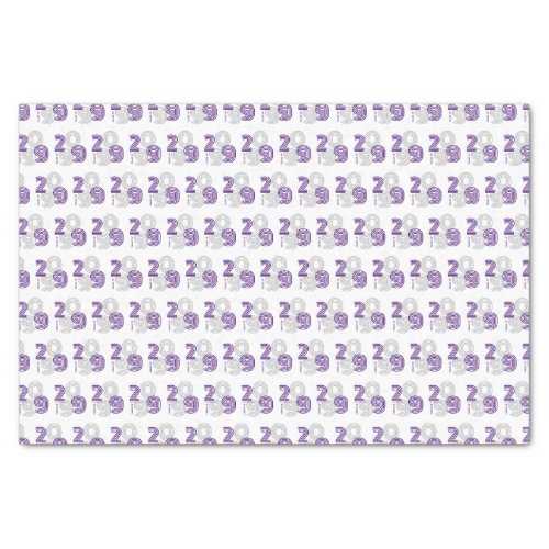 Purple Retro Big Numbers Class of Tissue Paper