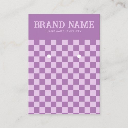 Purple Retro Bold Groovy Earrings Display Business Card