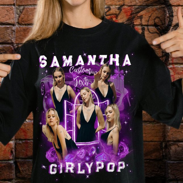 Purple Retro Bootleg Rap Streetwear Tee Custom  (Creator Uploaded)