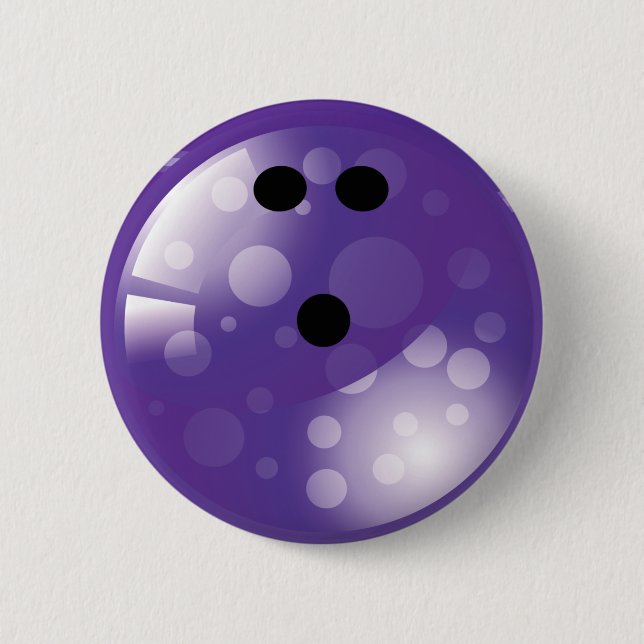 PURPLE RETRO BOWLING BALL BUTTON (Front)