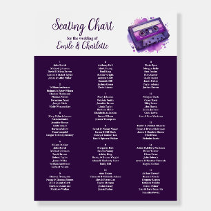 Purple Retro Cassette Tape Music Seating Chart Foam Board