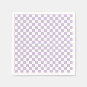purple Retro Checker birthday Napkins