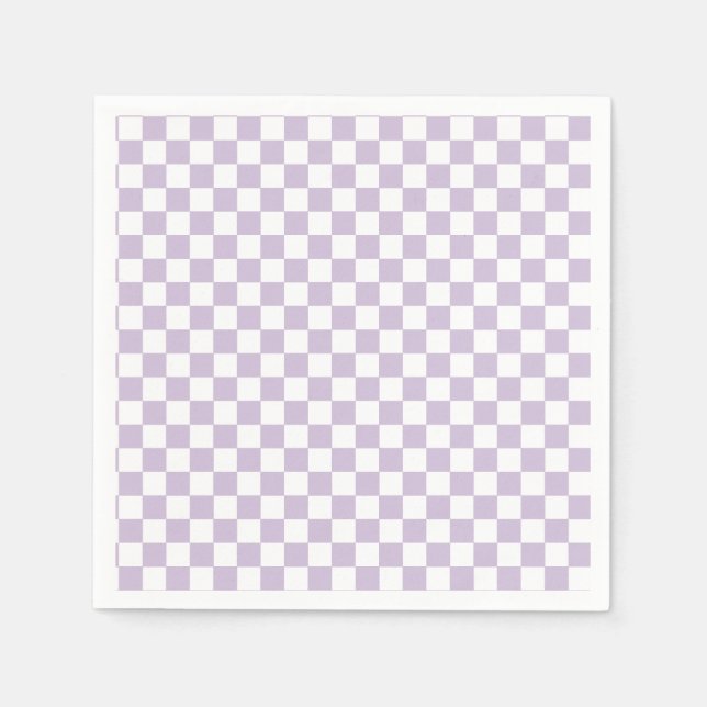 purple Retro Checker birthday Napkins (Front)