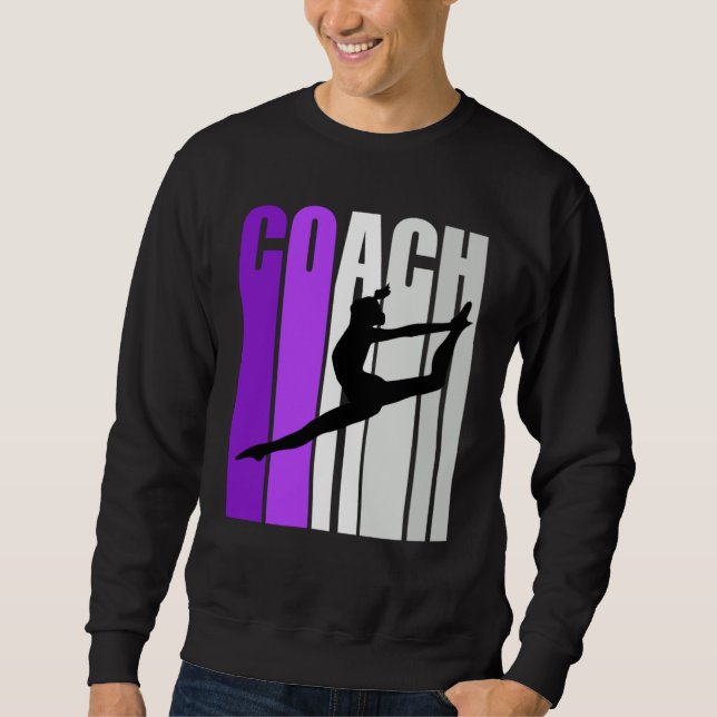 Purple Retro Dance Coach Instructor Teach Teaching Sweatshirt (Front)