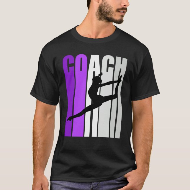 Purple Retro Dance Coach Instructor Teach Teaching T-Shirt (Front)