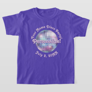 Purple Retro Disco Ball PERSONALIZED T-Shirt