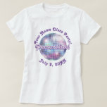Purple Retro Disco Ball PERSONALIZED T-Shirt<br><div class="desc">A stylized graphic of a disco ball,  personalize it with your name,  message,  date. Fun retro disco design,  cute for a bachelorette,  birthday,  or any party.</div>