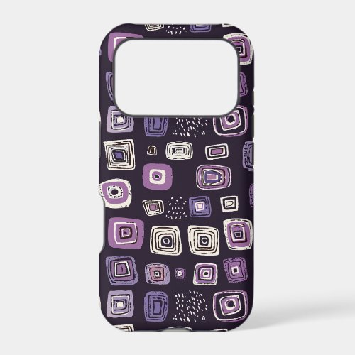 Purple Retro Geometric Pattern iPhone 17 Pro Case