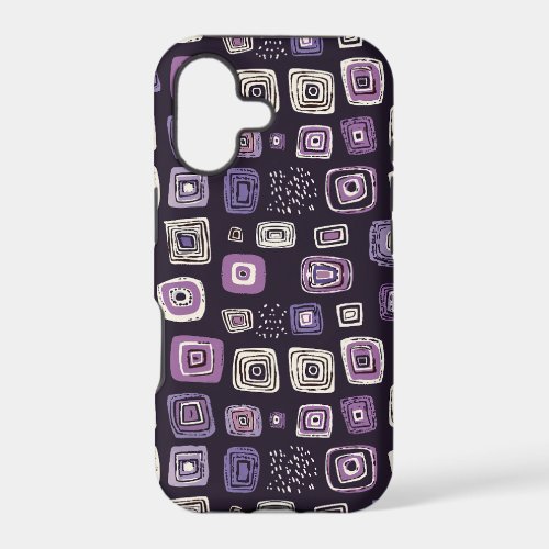 Purple Retro Geometric Pattern iPhone 17 Case