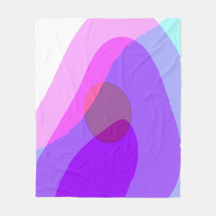 Purple Retro Groovy Abstract 409 Fleece Blanket