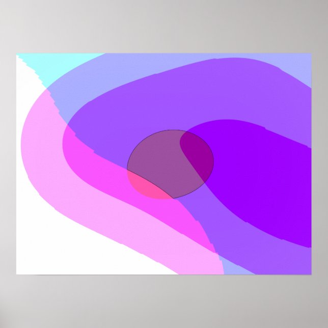 Purple Retro Groovy Abstract 409 Poster (Front)