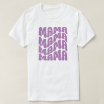Purple Retro Groovy Cute Mama Mothers Day Mom  T-Shirt