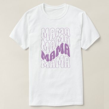 Purple Retro Groovy Cute Mama Mothers Day Mom  T-Shirt