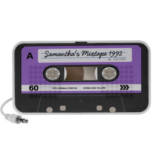 Purple Retro Mixtape Cassette Personalized Speaker (Front)