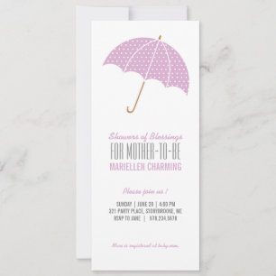 purple retro polka dot BABY SHOWER sprinkle Invitation