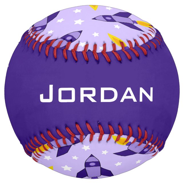 Purple Retro Rocket Softball (Front)