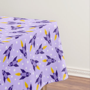 Purple Retro Rocket Tablecloth