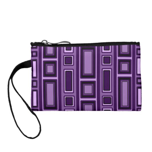 Purple retro squares monogram coin purse (Back)