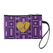 Purple retro squares monogram coin purse (Front)