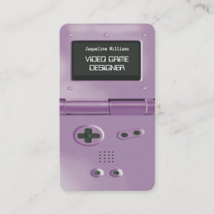 Purple Retro Style Gaming Console Game Designer Business Card