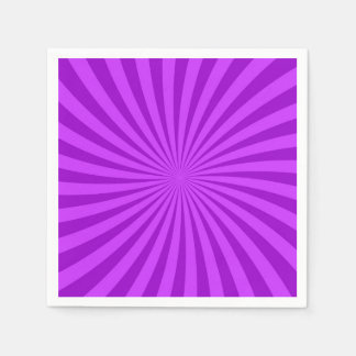Purple Retro Sunburst Background Napkins