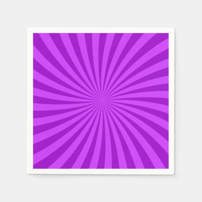 Purple Retro Sunburst Background Napkins (Front)