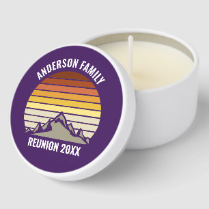 Purple Retro Sunset Mountain Custom Party Mini Candle Favors