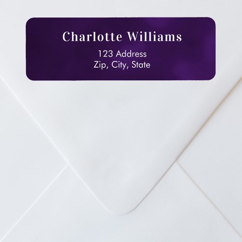 Purple return address label
