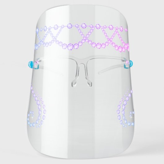 Purple Rhinestone Princess Bling Girly Face Shield (Front)