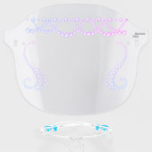 Purple Rhinestone Princess Bling Girly Face Shield (Front w/Glasses)