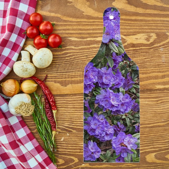 Purple Rhododendron Blooms Floral Cutting Board (In Situ)