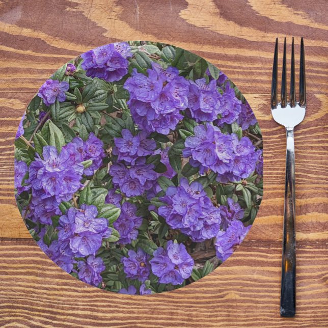 Purple Rhododendron Blooms Floral Paper Plates (Creator Uploaded)